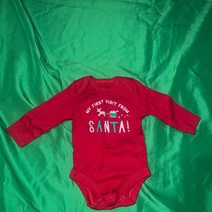 Carter's Festive Red 'My First Visit from Santa' Bodysuit Newborn